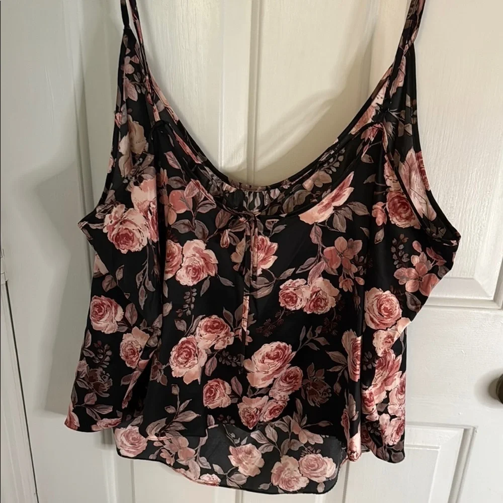VS Secret Treasures Set , Elegant Black & Pink Rose Robe,Shorts& Camisole